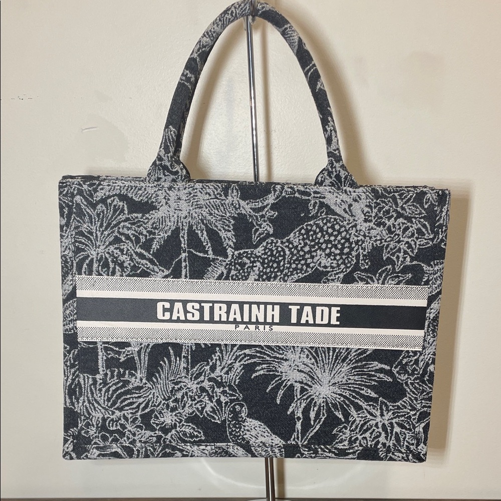 Elegant Black and White Patterned Tote